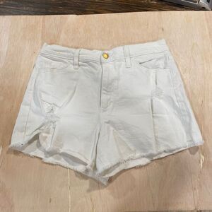 Universal Thread Highest Rise Shortie Shorts White Distressed Denim Size 10